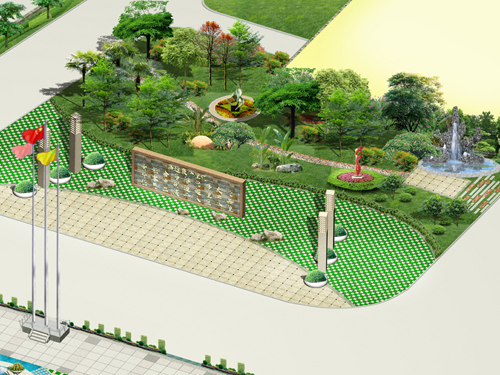 廠區綠化鳥瞰效果圖